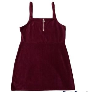 Arizona corduroy deep ruby overall dress